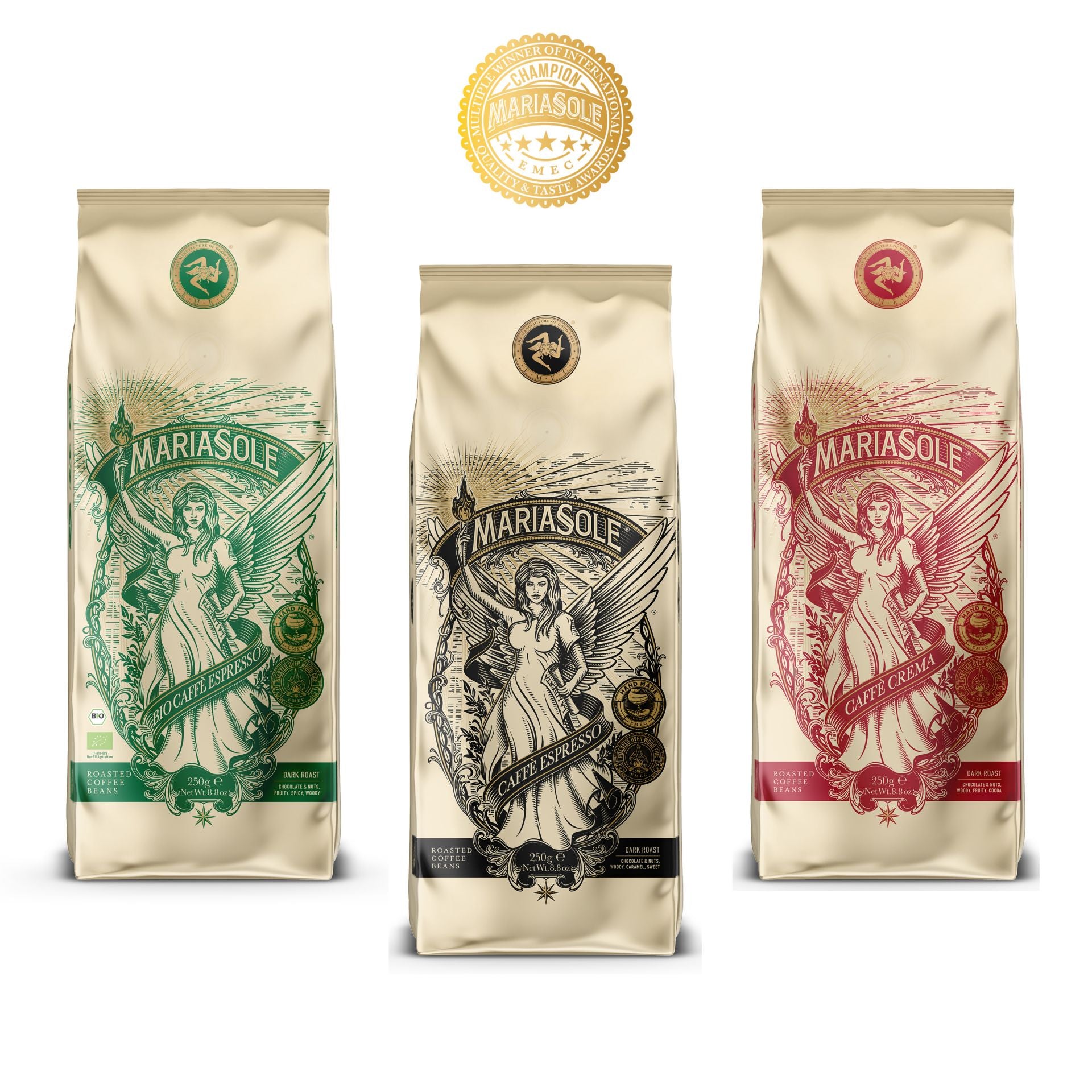 PROBIERSET MARIASOLE 3 X 250G BOHNEN