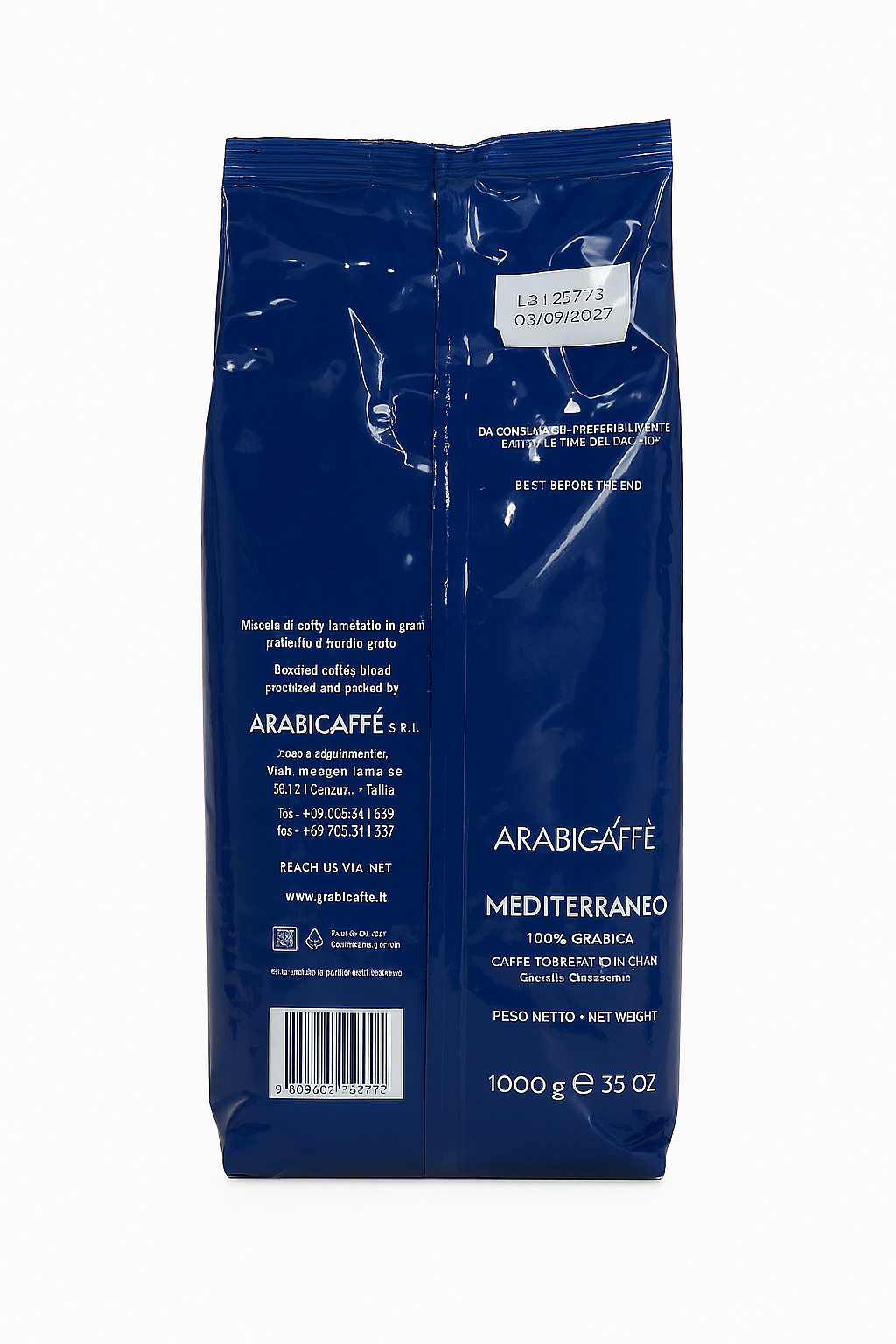 Arabicaffè MEDITERRANEO BLU – ganze Bohnen 1 kg