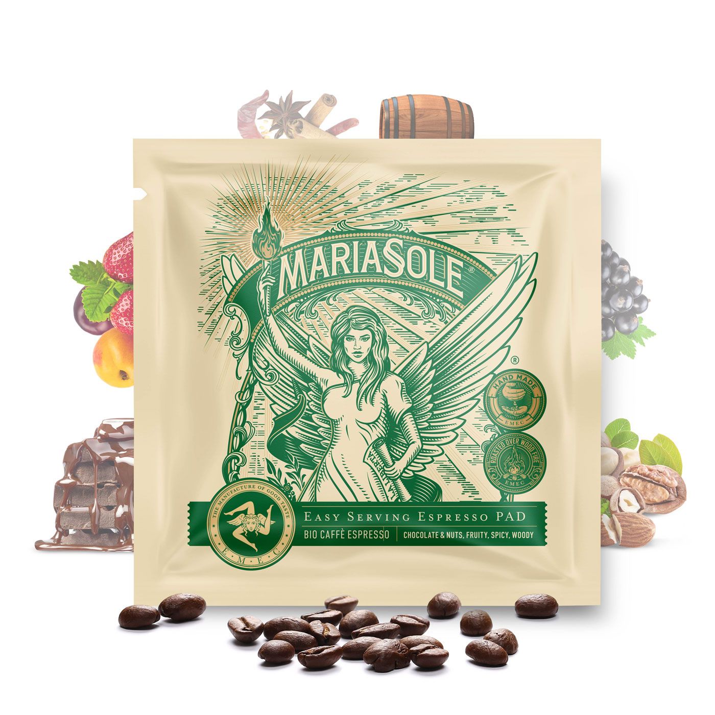 MARIASOLE - BIO Caffè Espresso - E.S.E. Pads - 50 Stück je 7g -