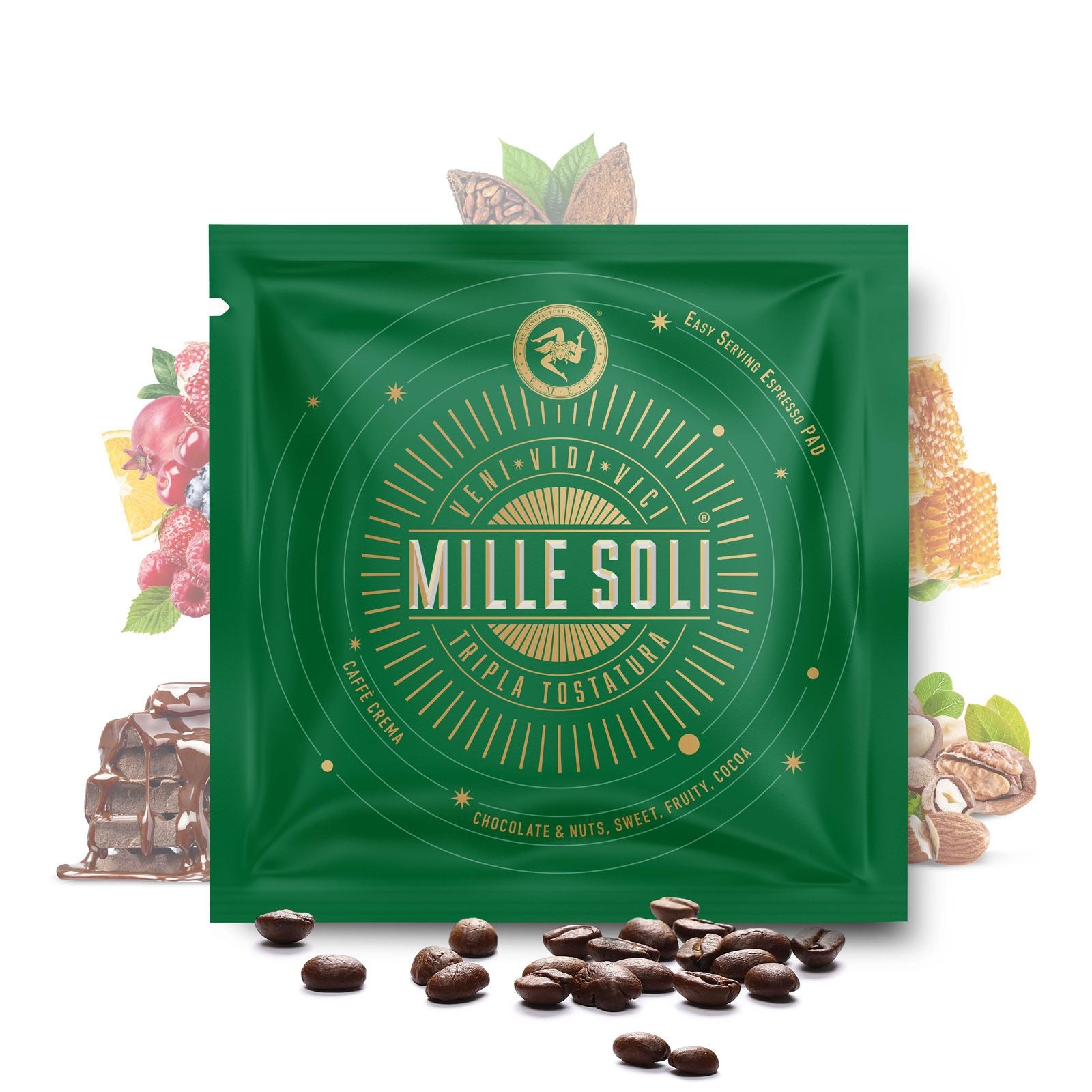 MILLE SOLI - CAFFÈ CREMA - E.S.E Pads - 50 Stück je 7g -