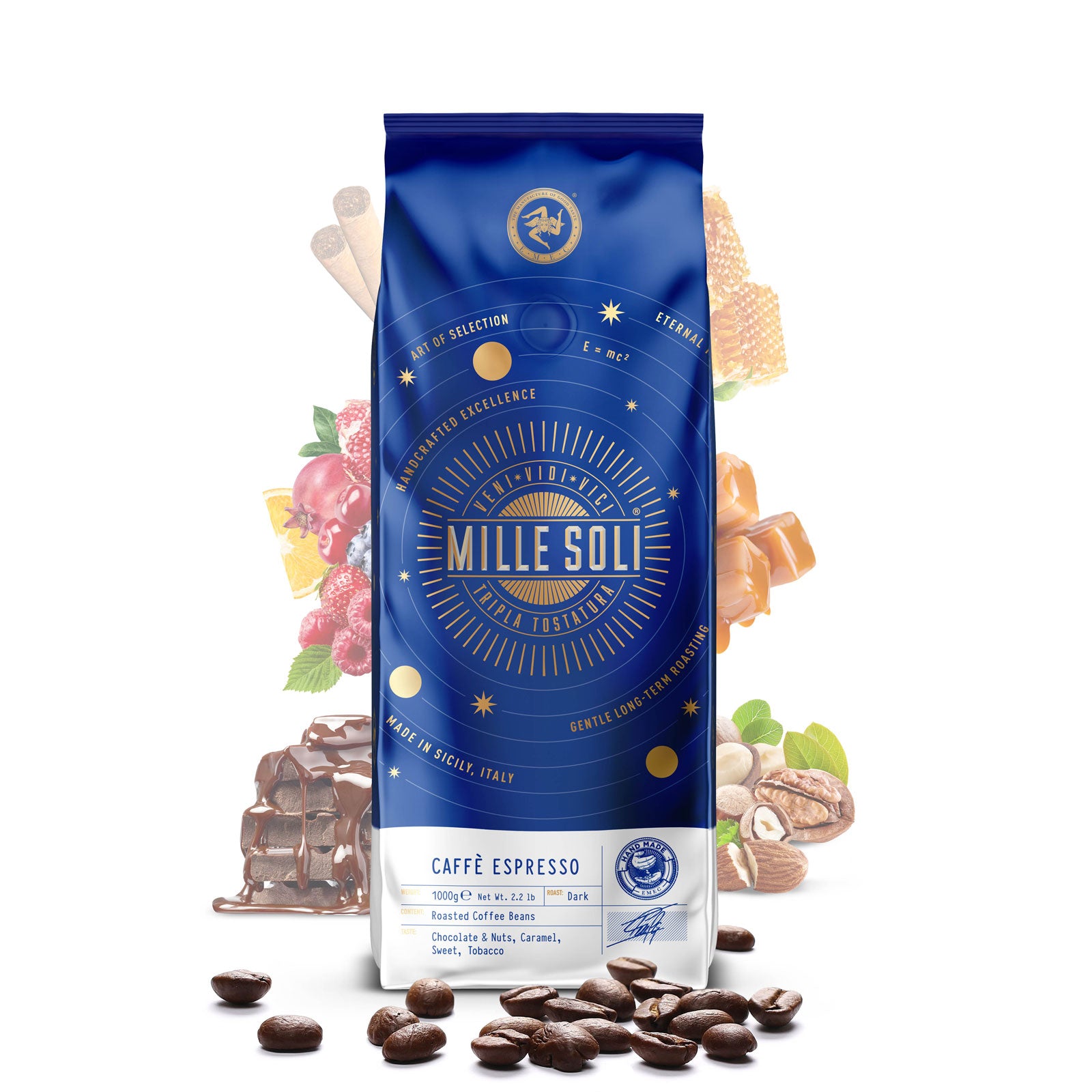 Mille Soli Caffè Espresso Frische-Set 1 kg Beutel + 500 g Aromadose